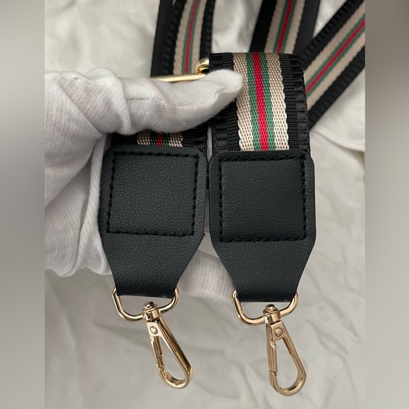 Adjustable Black Stripes Polyester Crossbody Bag Strap - NWOT - Picture 5 of 7